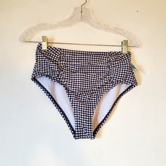 New Women's Draper James RSVP Gingham Bikini Two Piece Navy Size Large NWT - Picture 4 of 15